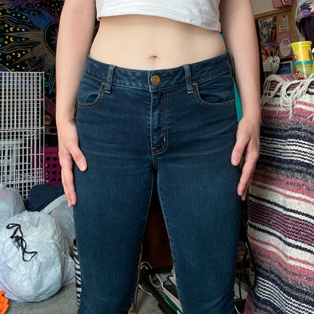 Blue skinny jeans